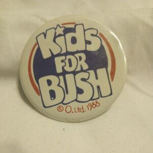 Vintage 1988 Kids For Bush Button Pin